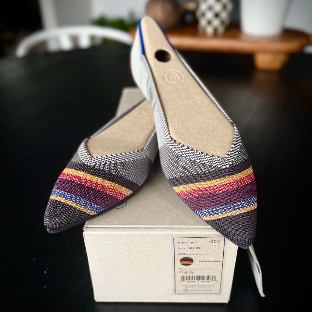 Rothy’s The Point In Inverse Stripes, Size 6.5